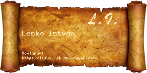 Lesko István névjegykártya