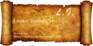 Lesko István névjegykártya